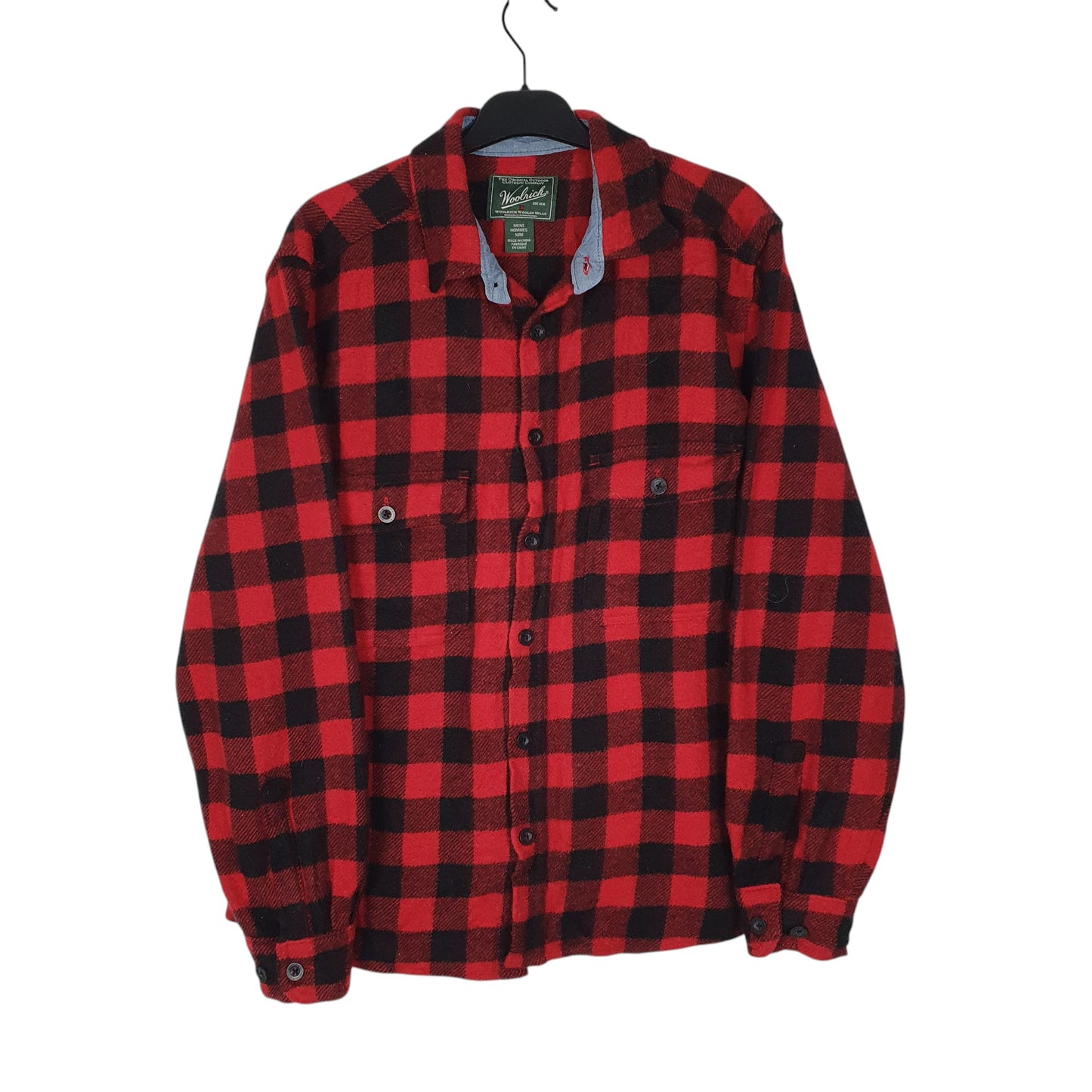 Mens Red Woolrich Thick Whacket Long Sleeve Shirt