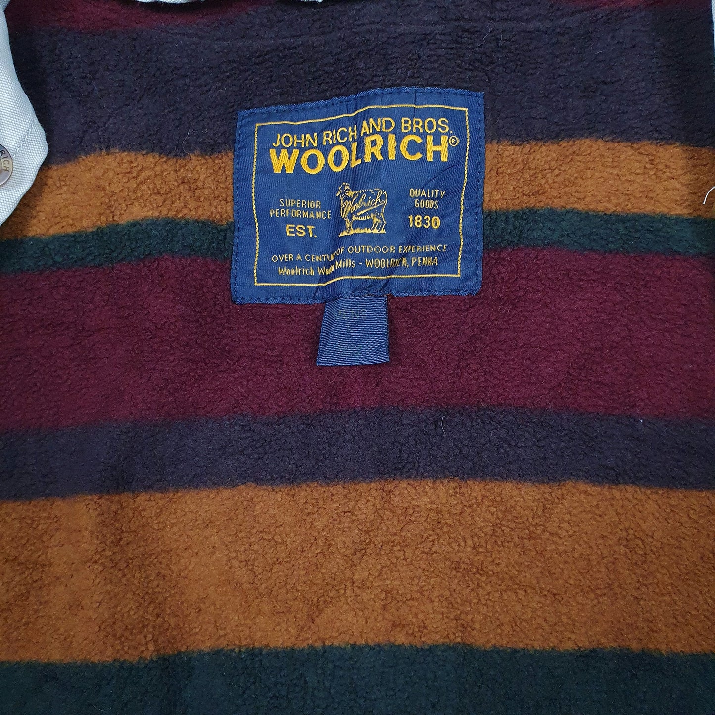 Mens Grey Woolrich Field Barn Chore Crewneck Coat