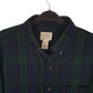 Mens Navy L.L.Bean Thick Flannel Plaid  Shirt
