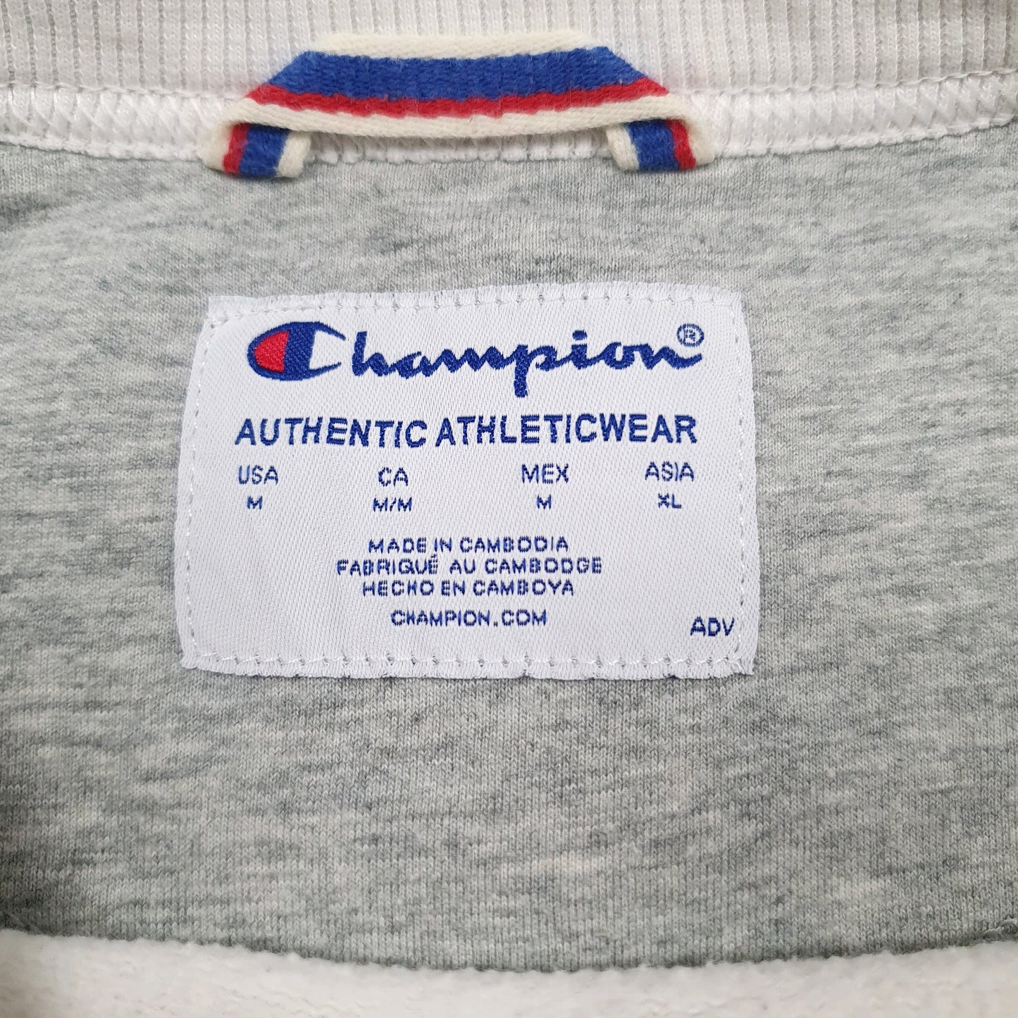 Mens White Champion Spellout Crewneck Jumper
