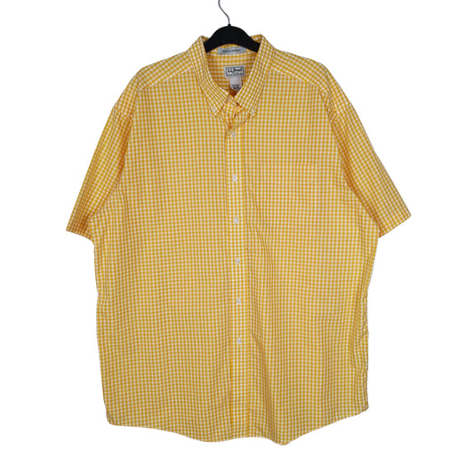 Mens Yellow L.L.Bean  Short Sleeve Shirt