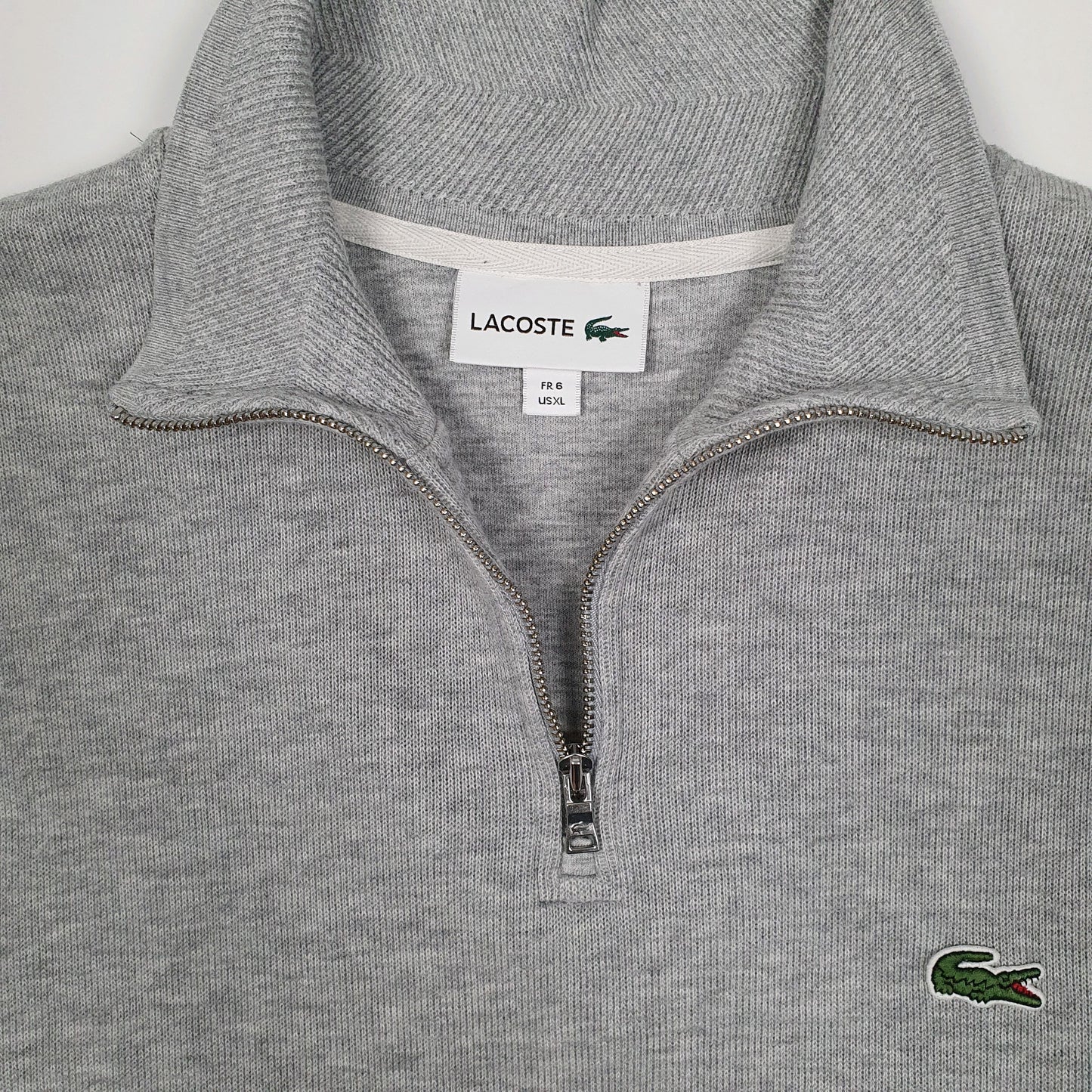 Mens Grey Lacoste  Quarter Zip Jumper