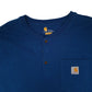 Mens Blue Carhartt Henley  T Shirt