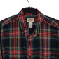 Mens Black L.L.Bean Thick Flannel Plaid  Shirt