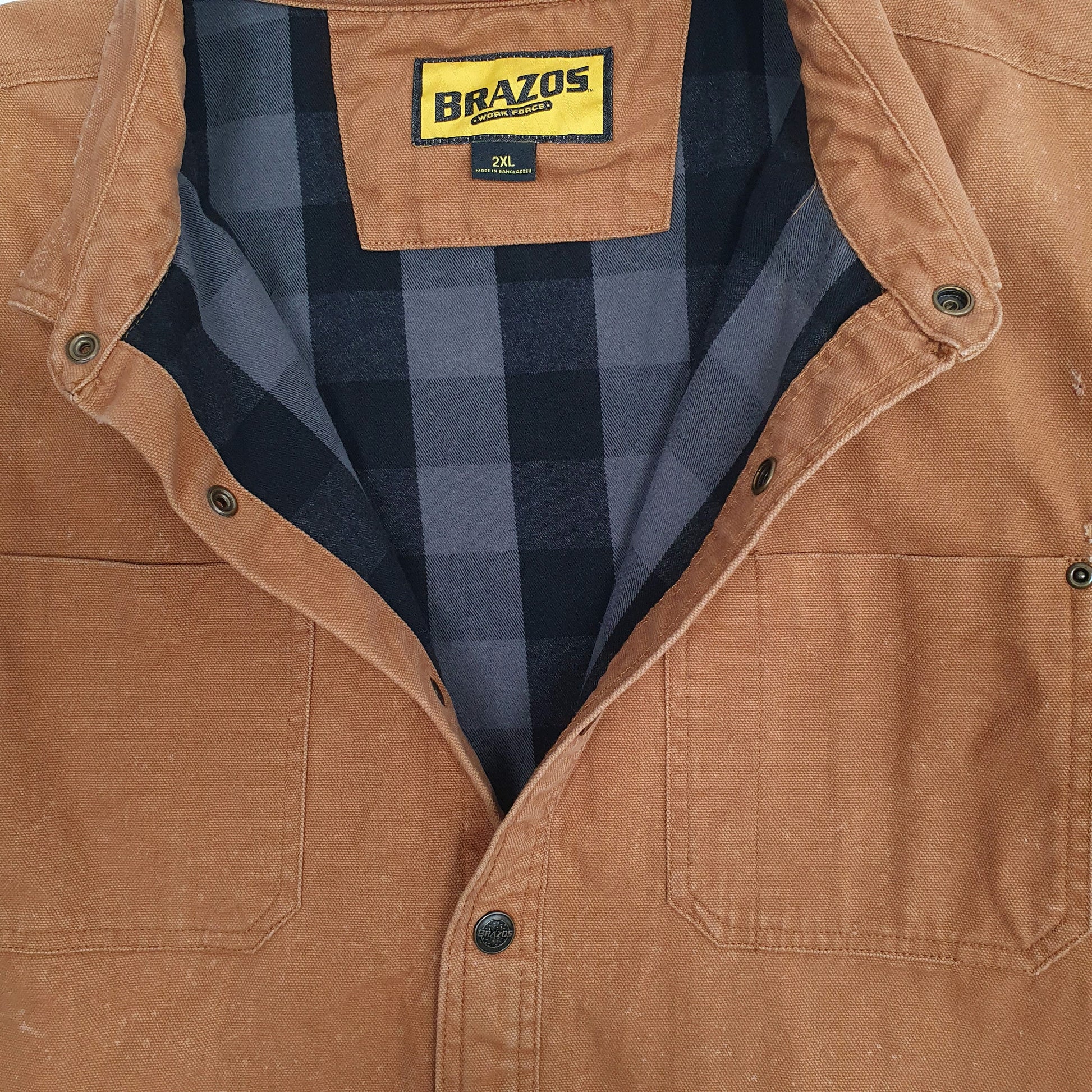 Mens Tan Brazos Chore Fleece Lined  Coat