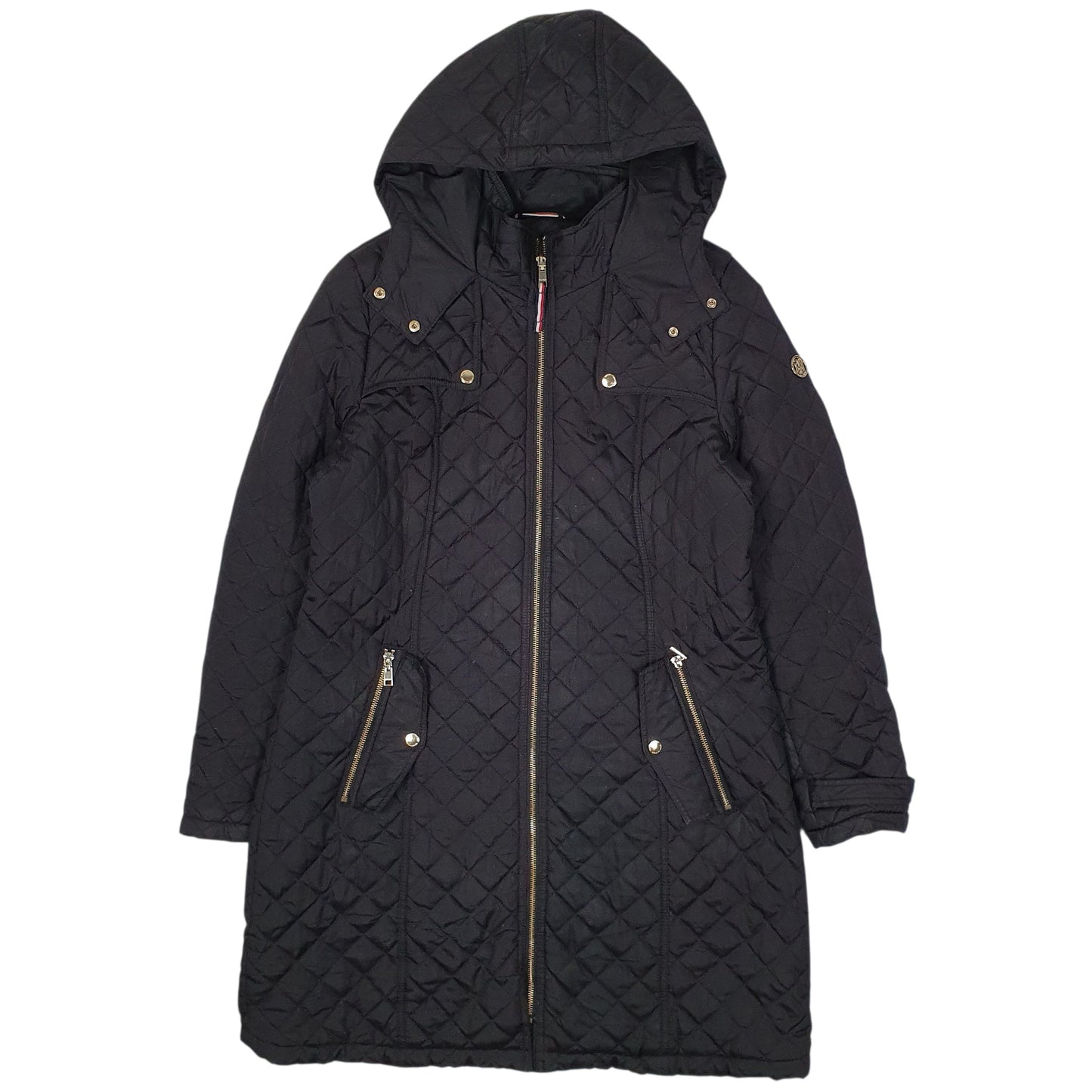 Womens Black Tommy Hilfiger Longline Trench  Coat