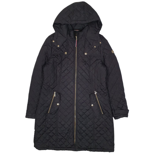 Womens Black Tommy Hilfiger Longline Trench  Coat
