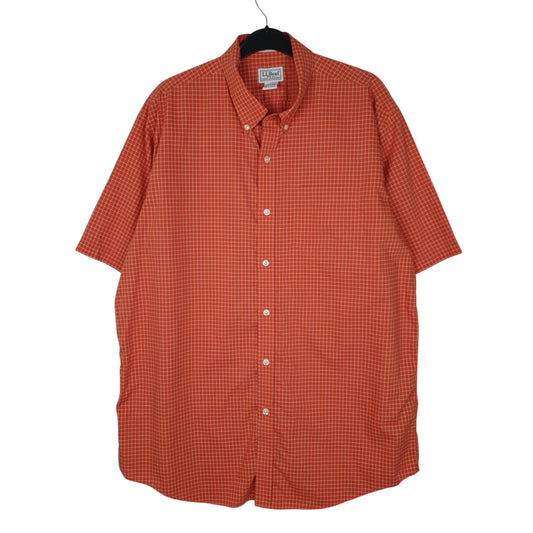 Mens Orange L.L.Bean  Short Sleeve Shirt