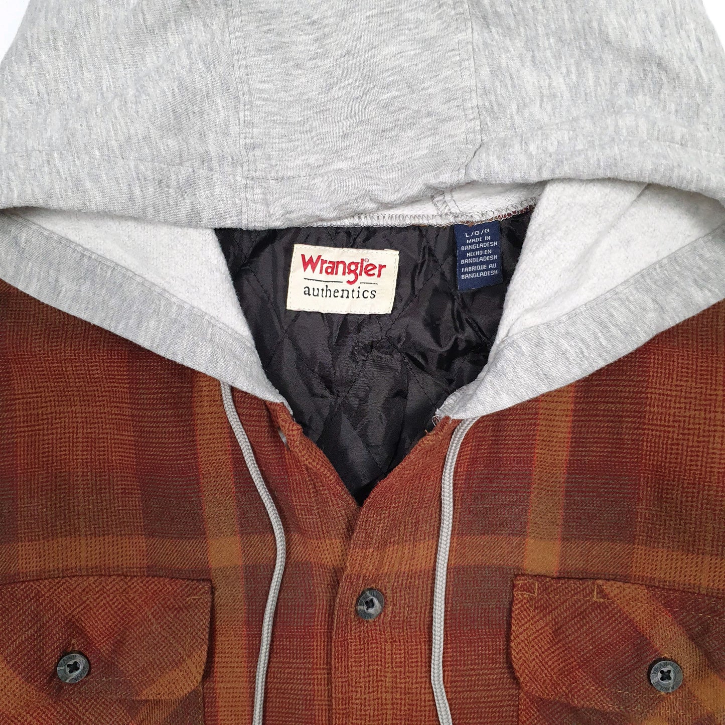 Mens Brown Wrangler Overshirt Hoodie  Coat