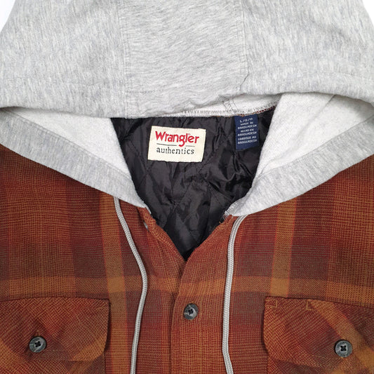 Mens Brown Wrangler Overshirt Hoodie  Coat