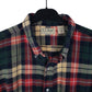 Mens Green L.L.Bean Vintage 1980s Thick Flannel Plaid  Shirt