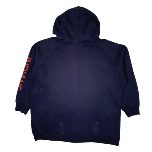 Womens Navy MLB Cleveland Indians Baseball Hoodie Full Zip Jumper