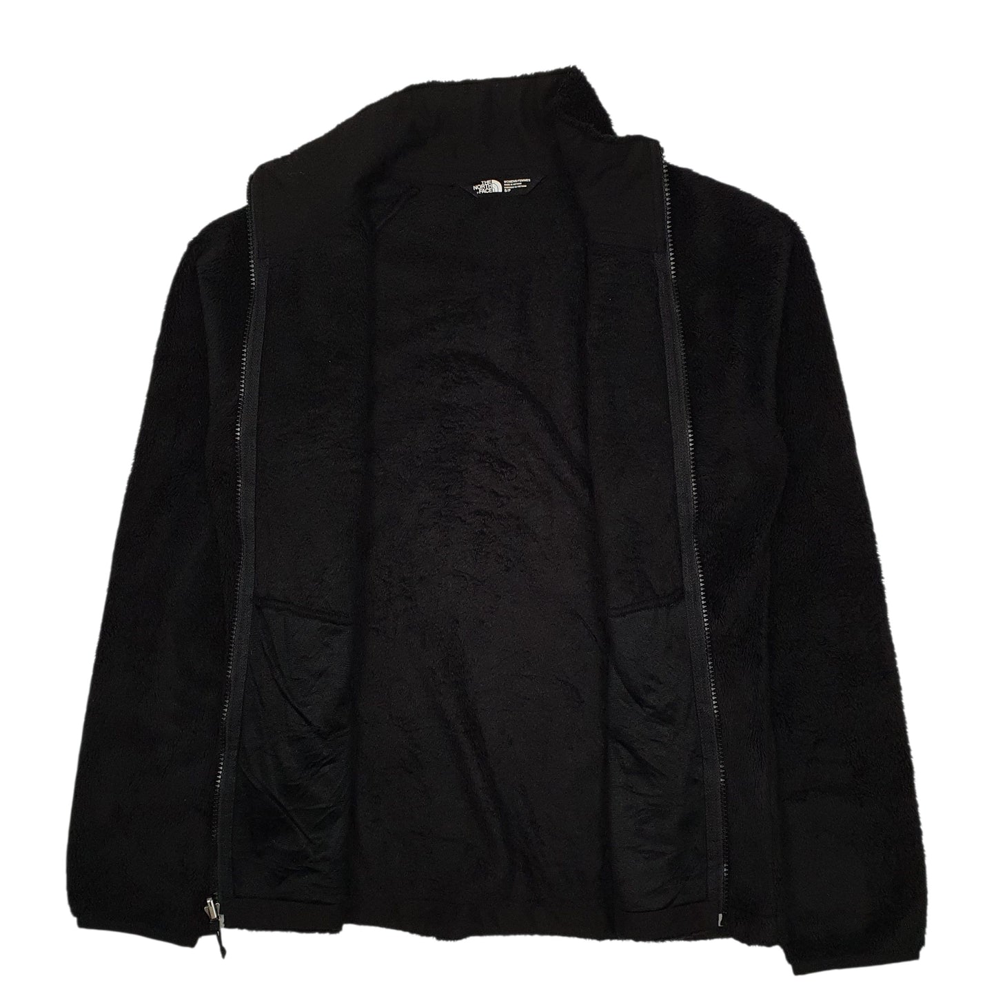 Womens Black The North Face Fluffy Full Zip Jumper