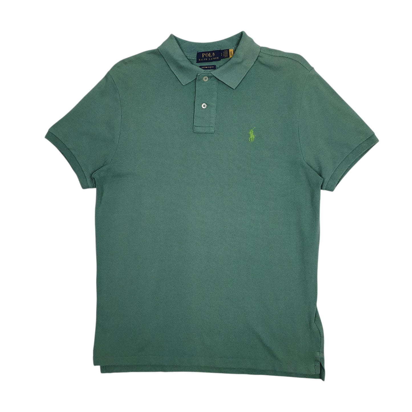 Mens Green Polo Ralph Lauren Custom Slim Fit Short Sleeve Polo Shirt