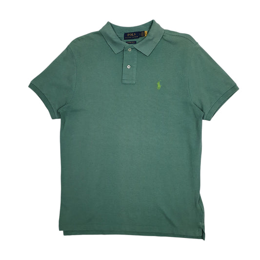 Mens Green Polo Ralph Lauren Custom Slim Fit Short Sleeve Polo Shirt