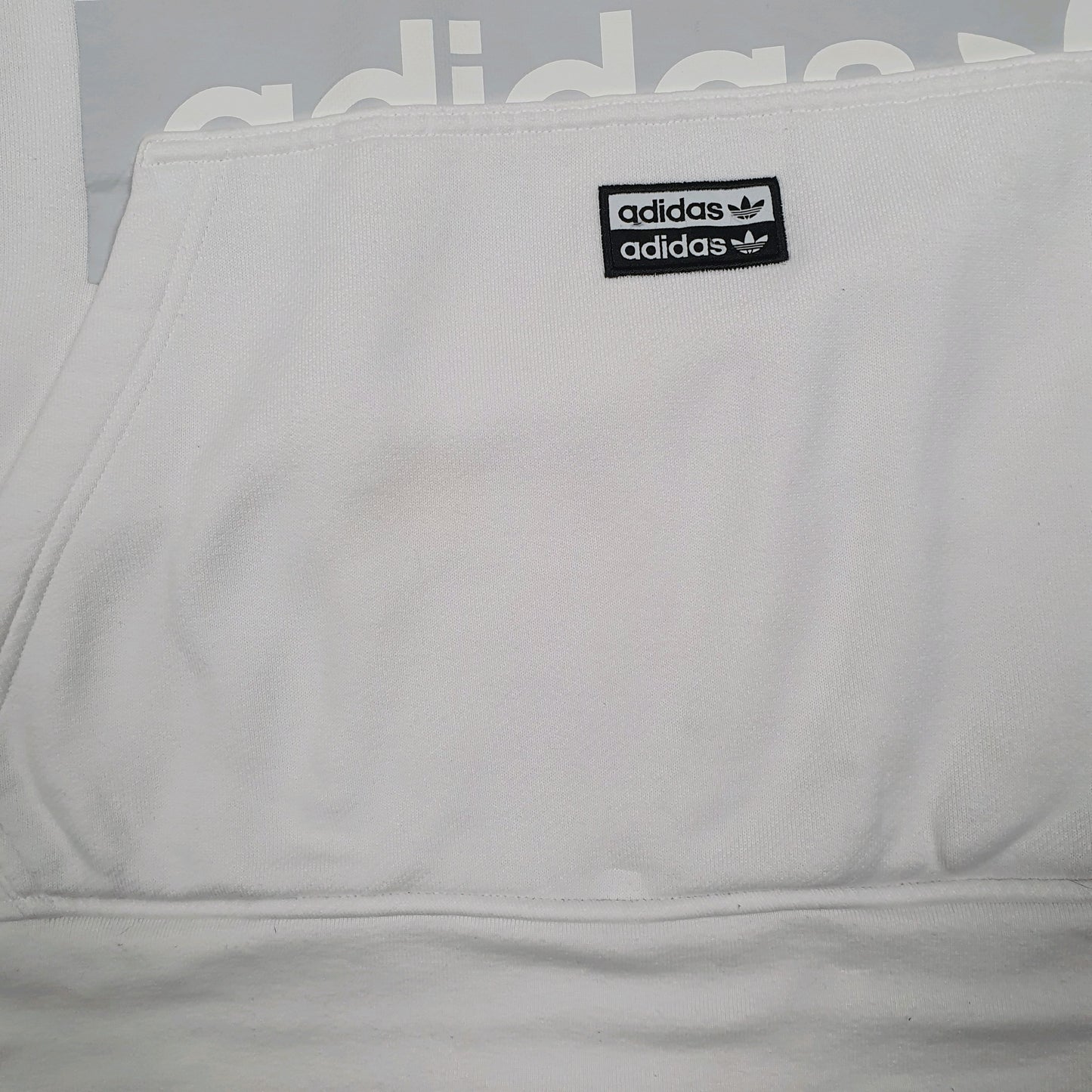 Womens White Adidas  Hoodie Jumper