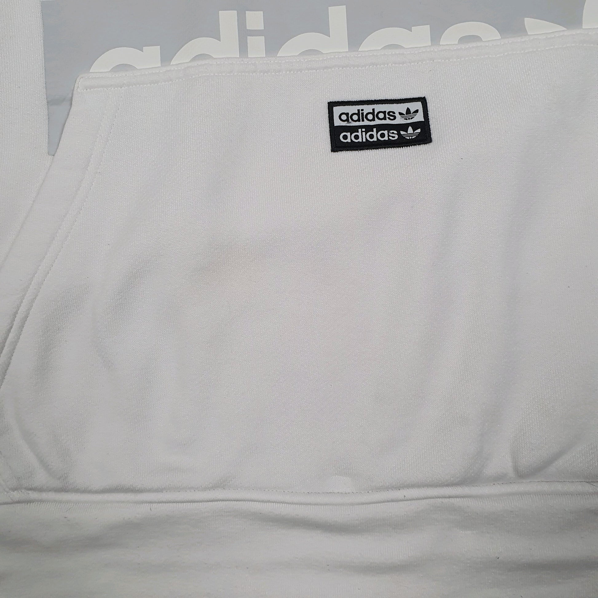 Womens White Adidas  Hoodie Jumper