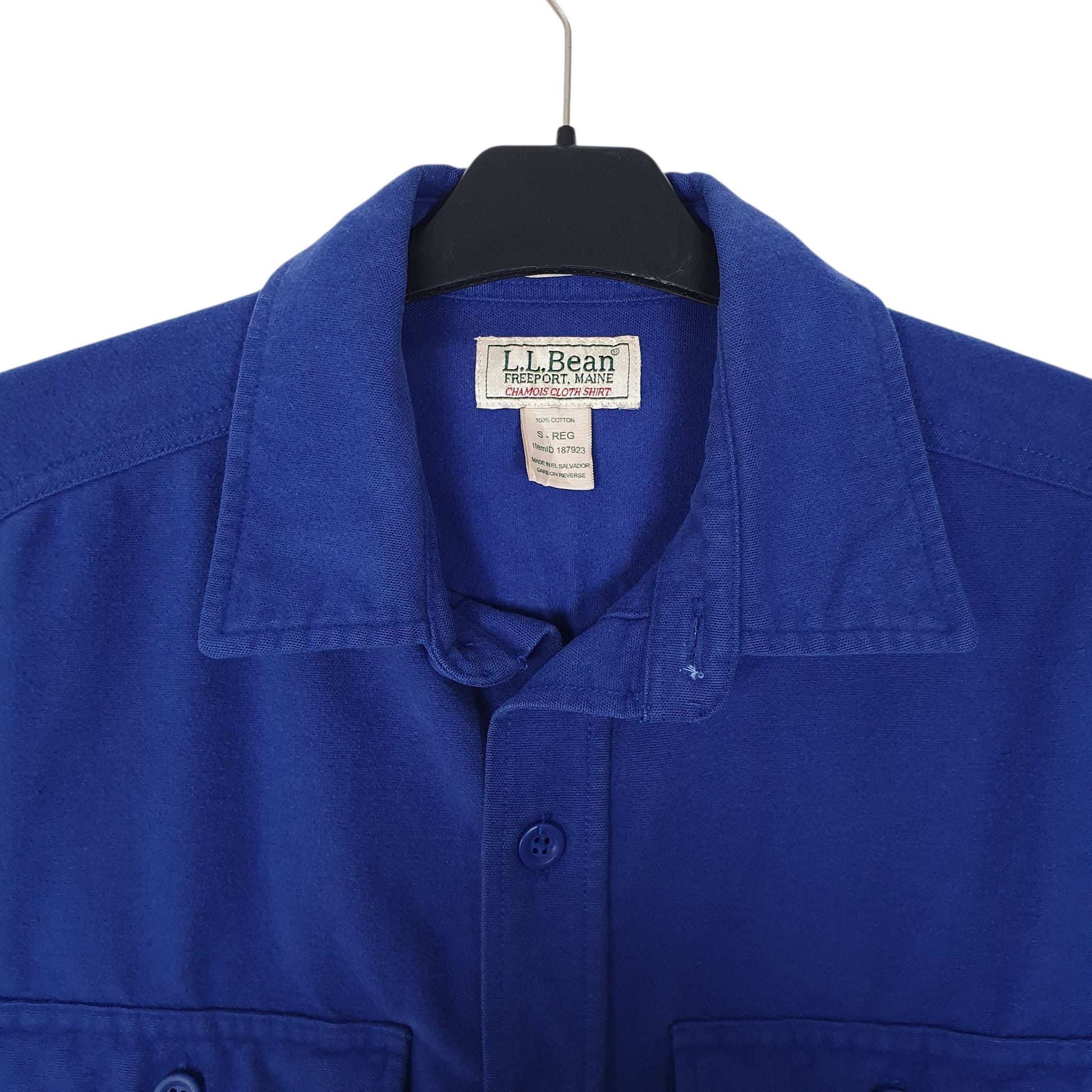 Mens Blue L.L.Bean Thick Chamois  Shirt