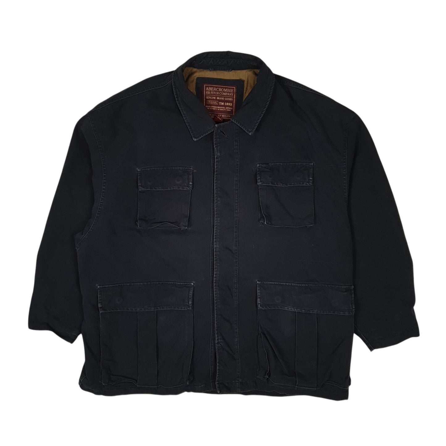 Mens Navy Abercrombie & Fitch Padded Parka Field Vintage 90s  Coat