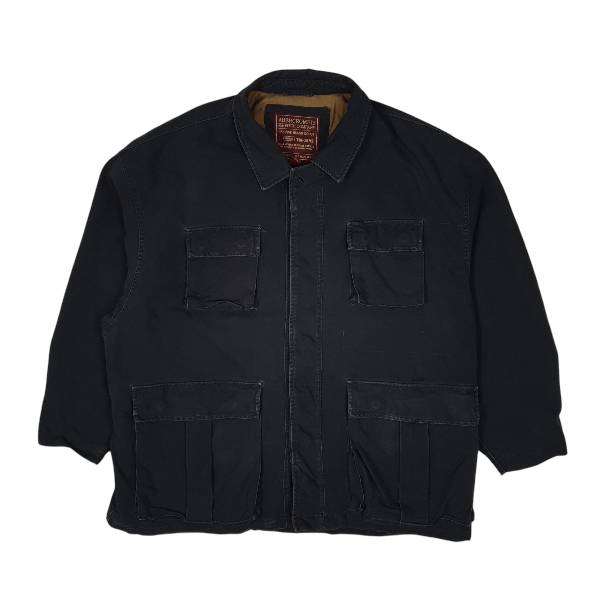 Mens Navy Abercrombie & Fitch Padded Parka Field Vintage 90s  Coat