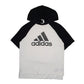 Womens White Adidas Short Sleeve Hoodie Jumper