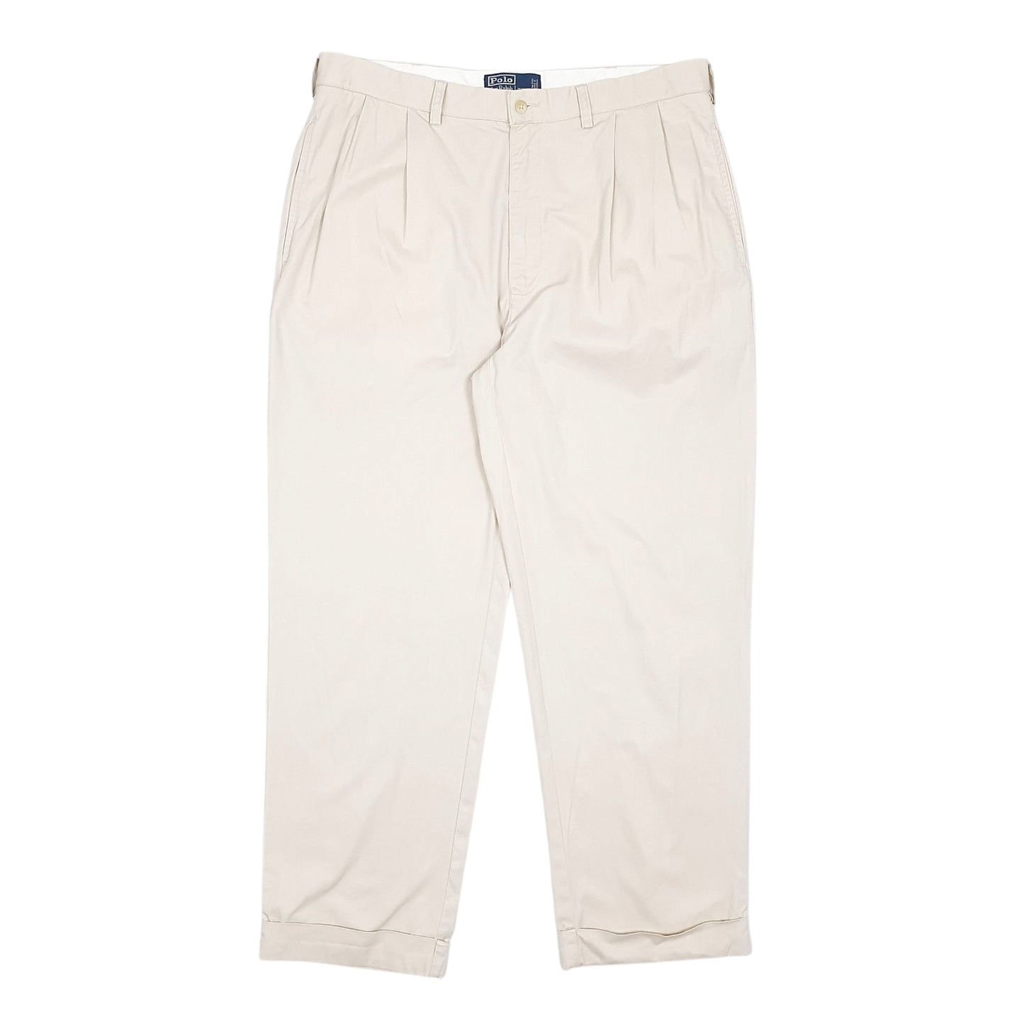 Mens Cream Polo Ralph Lauren Hammond Pant Pleated Chino Trousers
