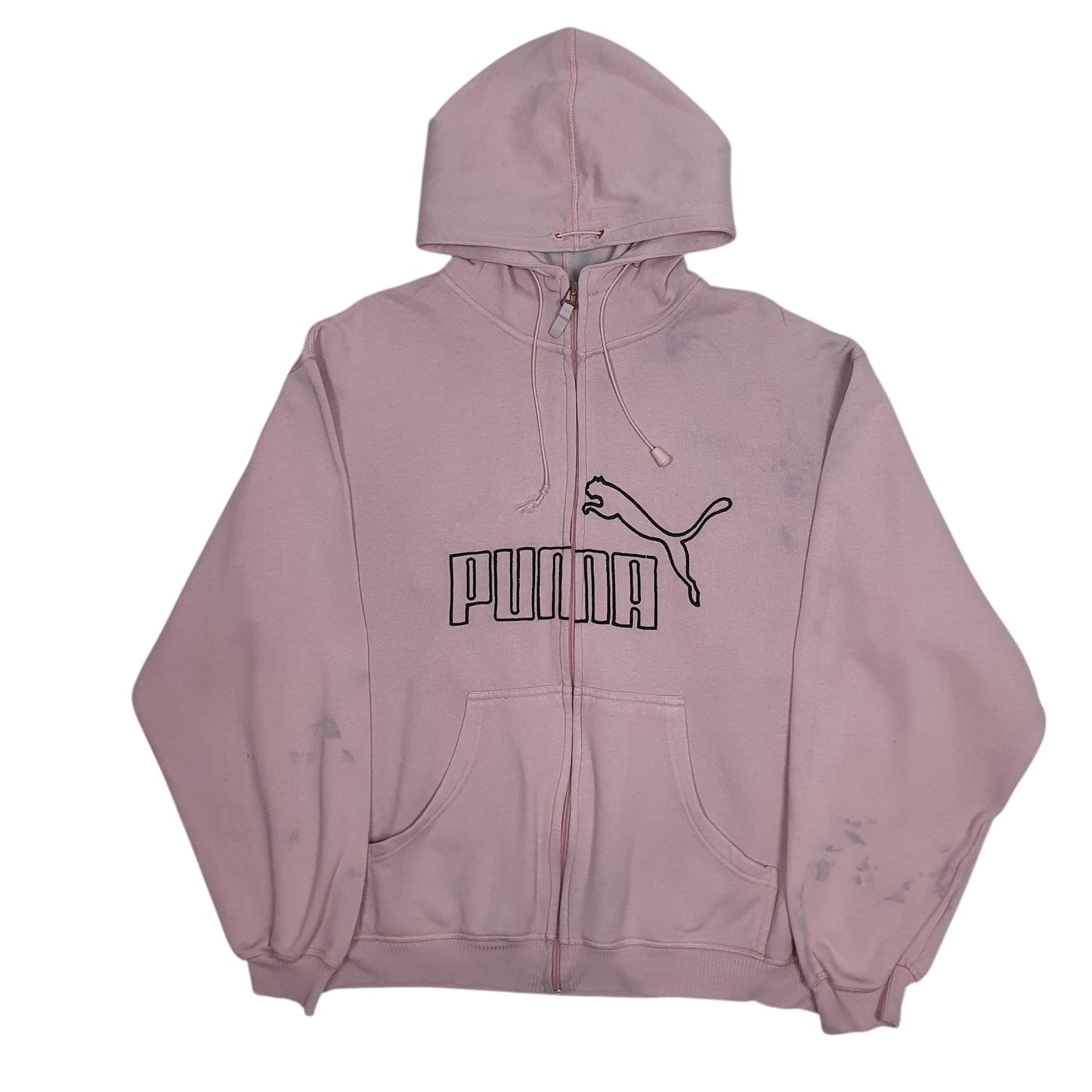 Womens Pink Puma Hoodie Full Zip Jumper