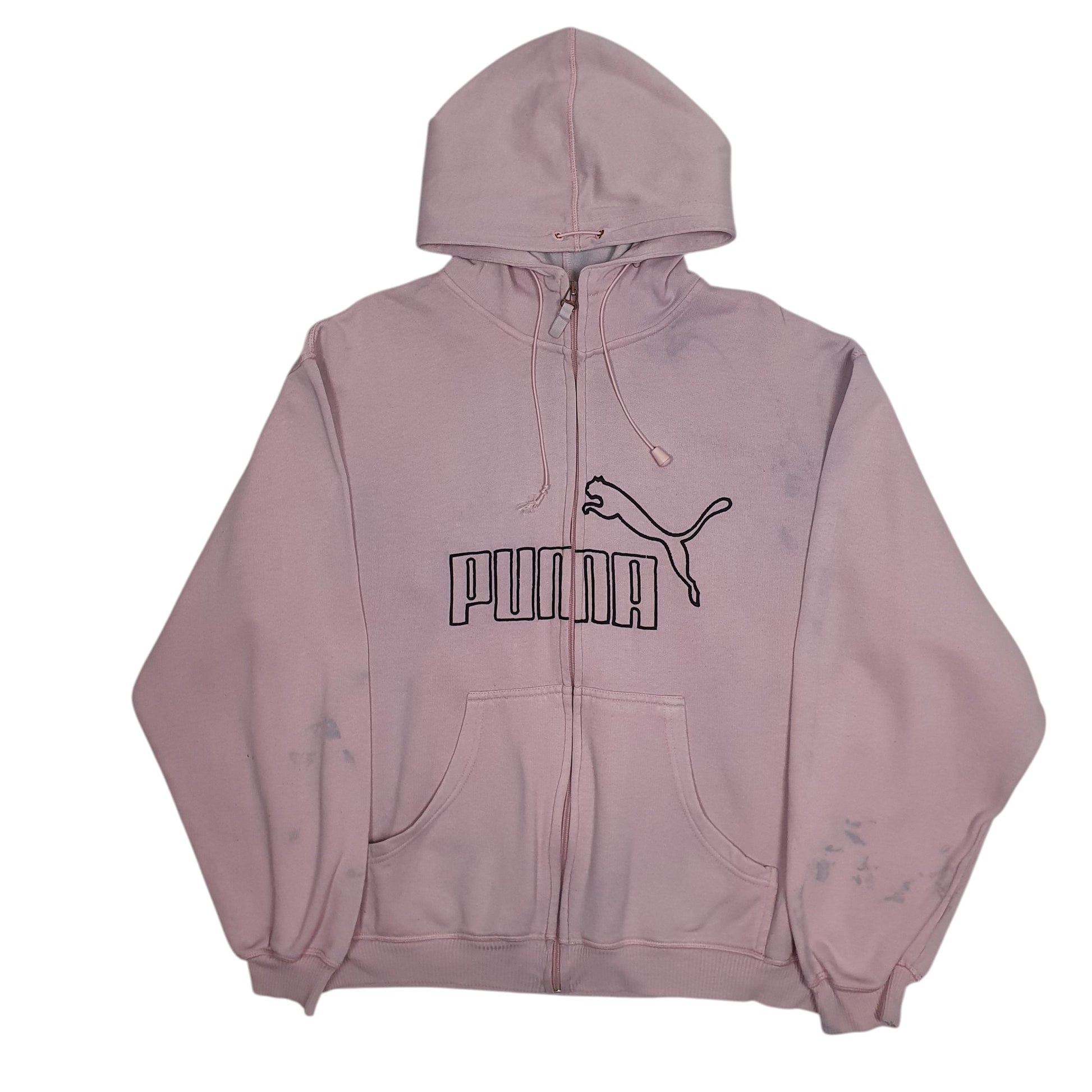 Womens Pink Puma Hoodie Full Zip Jumper