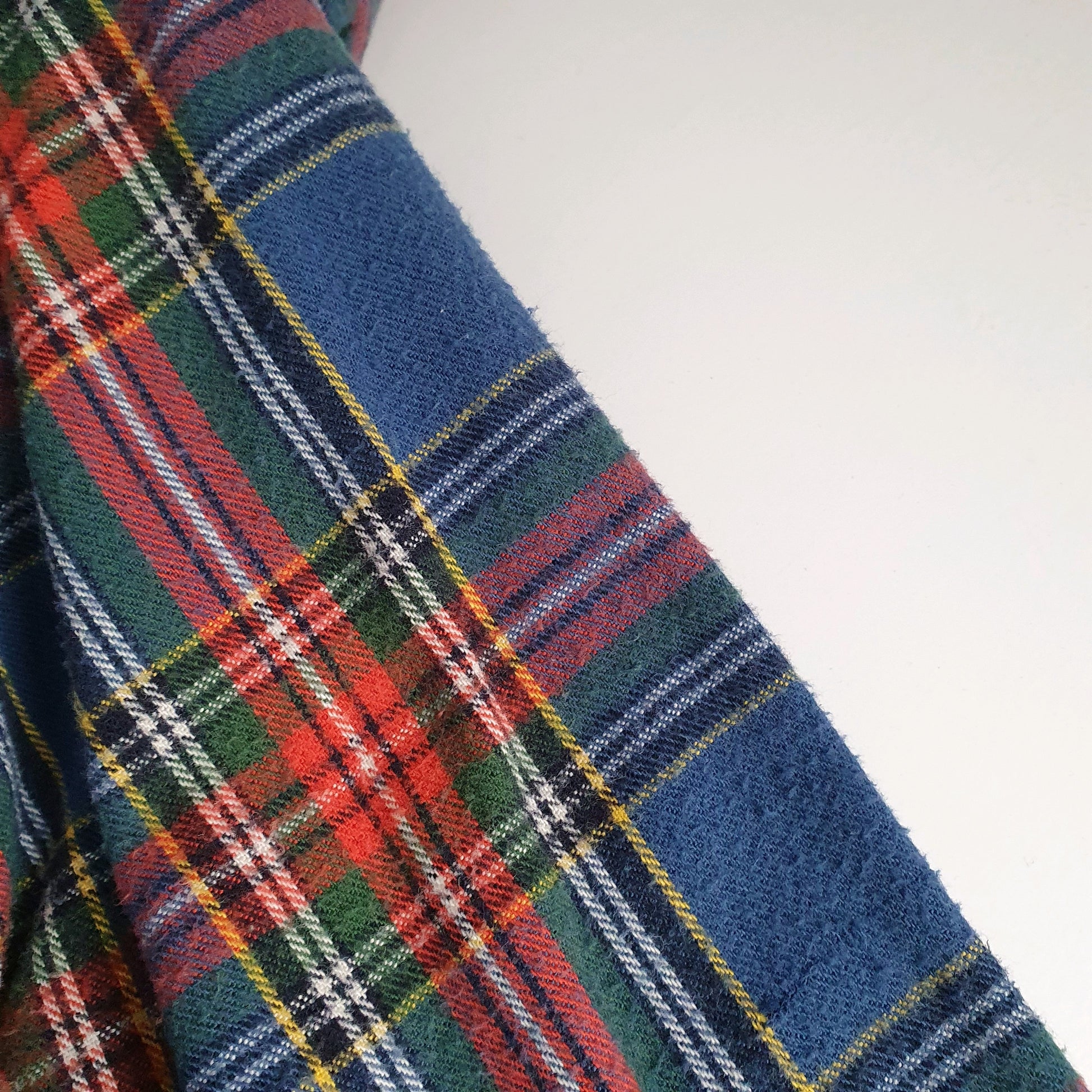 Mens Blue L.L.Bean Thick Flannel Plaid  Shirt