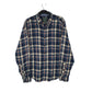 Mens Blue Woolrich Thick Flannel Long Sleeve Shirt