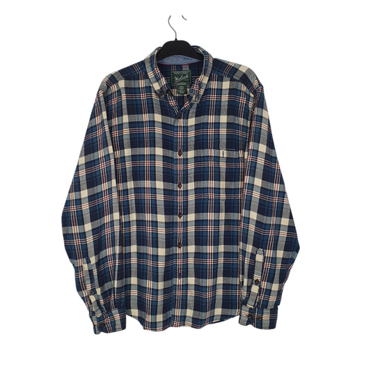 Mens Blue Woolrich Thick Flannel Long Sleeve Shirt