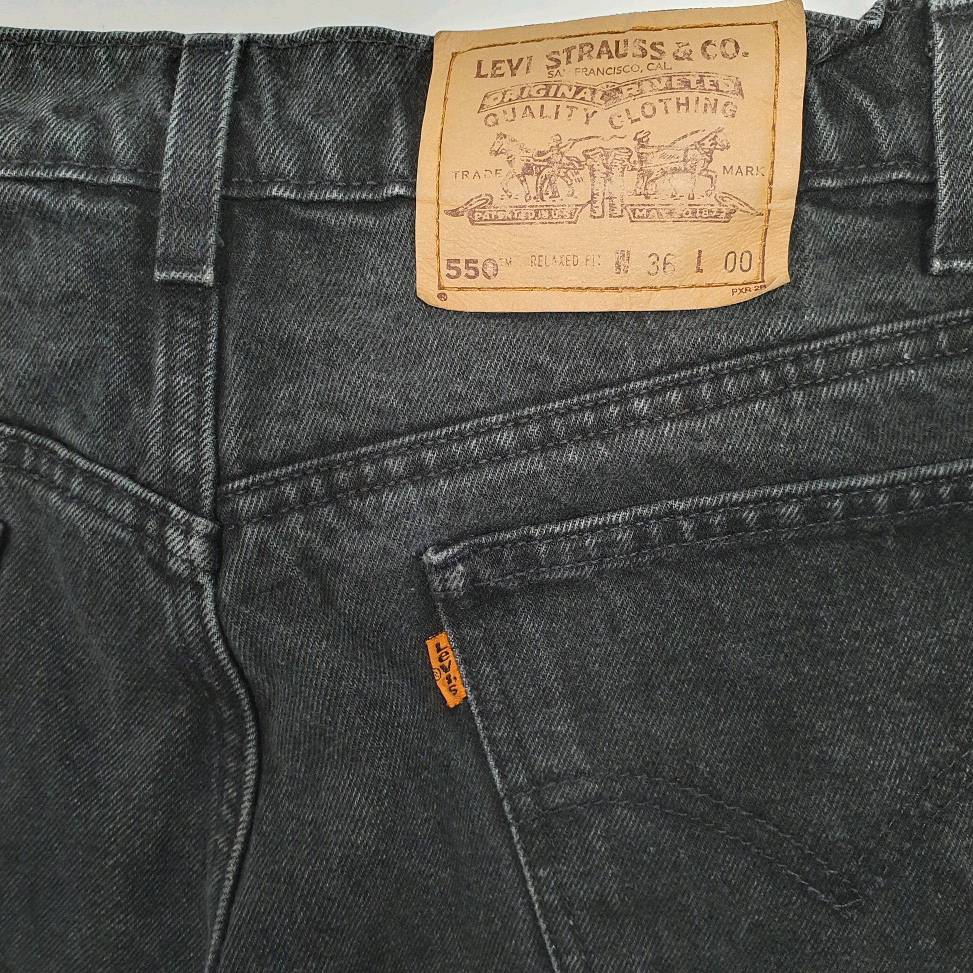 Mens Grey Levis Vintage 90s Orange Tab  Shorts