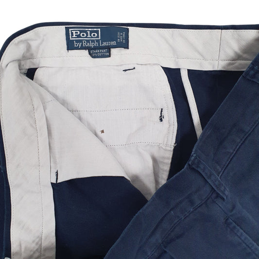 Mens Navy Polo Ralph Lauren Ethan Pant Pleated  Trousers