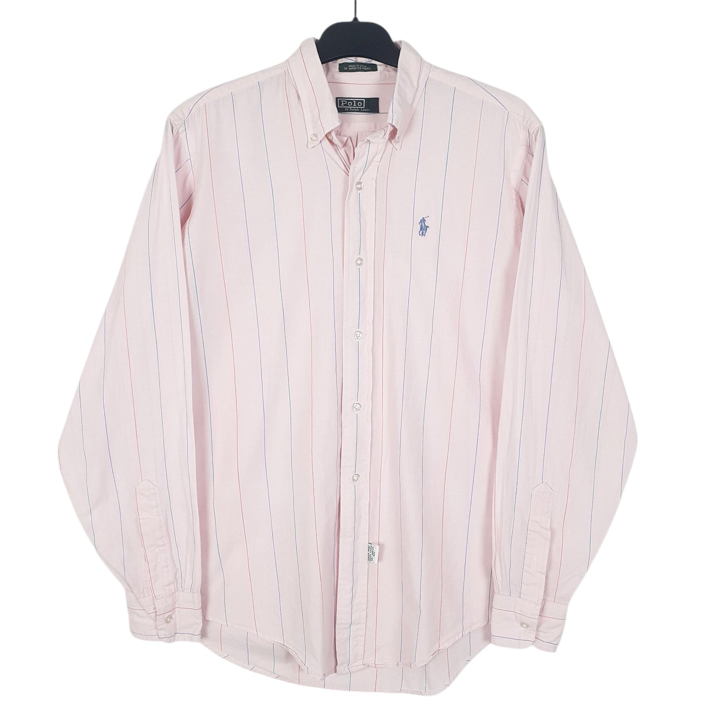 Mens Pink Ralph Lauren Vintage 90s Made In USA Long Sleeve Shirt
