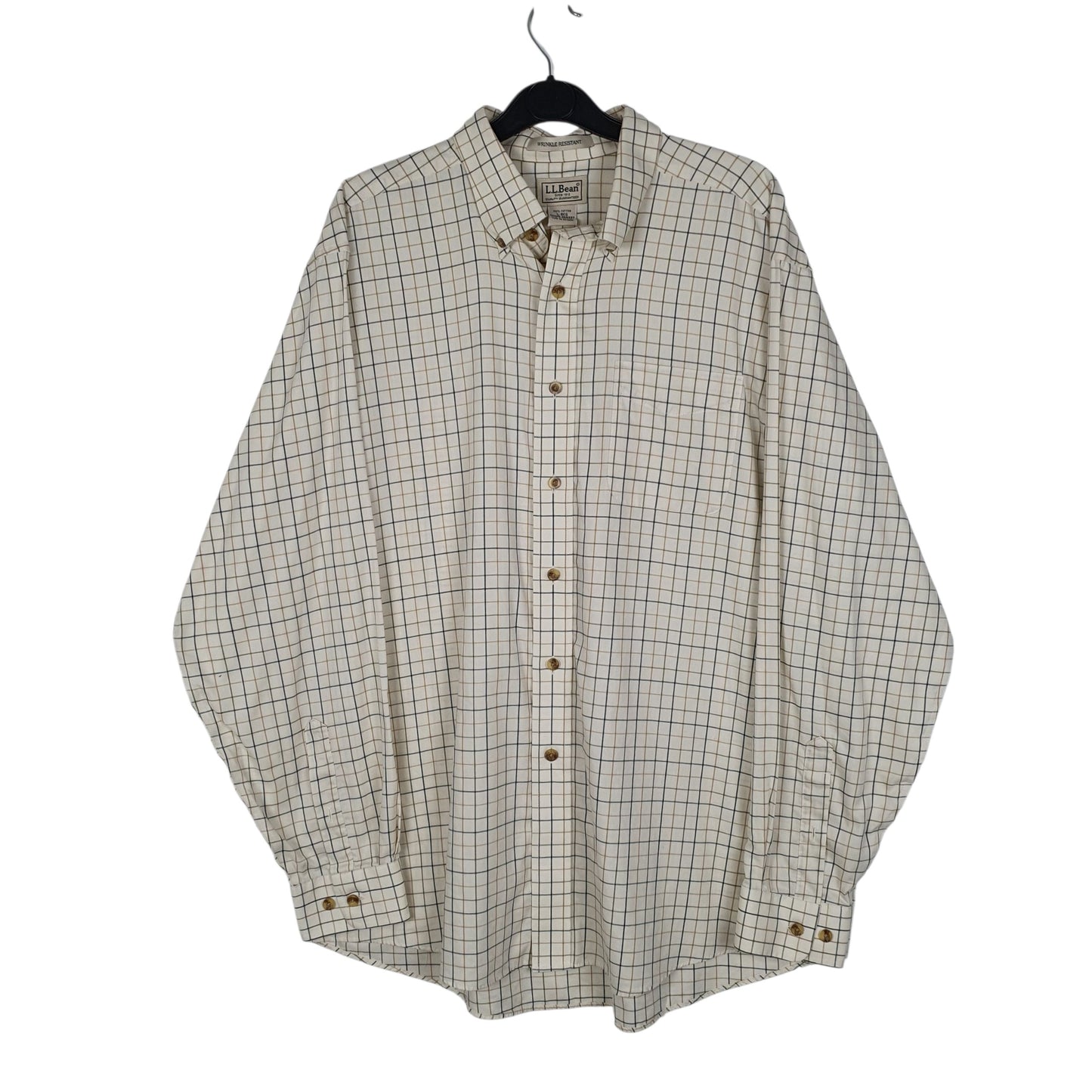 Mens Cream L.L.Bean  Long Sleeve Shirt