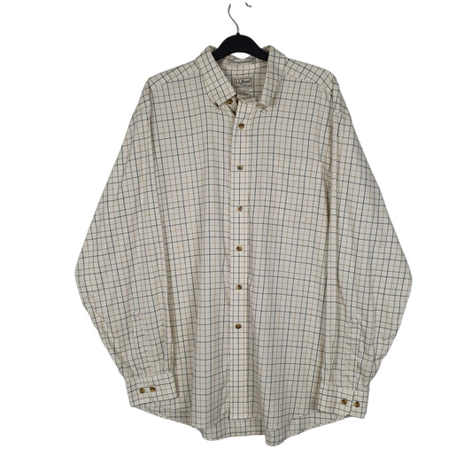 Mens Cream L.L.Bean  Long Sleeve Shirt