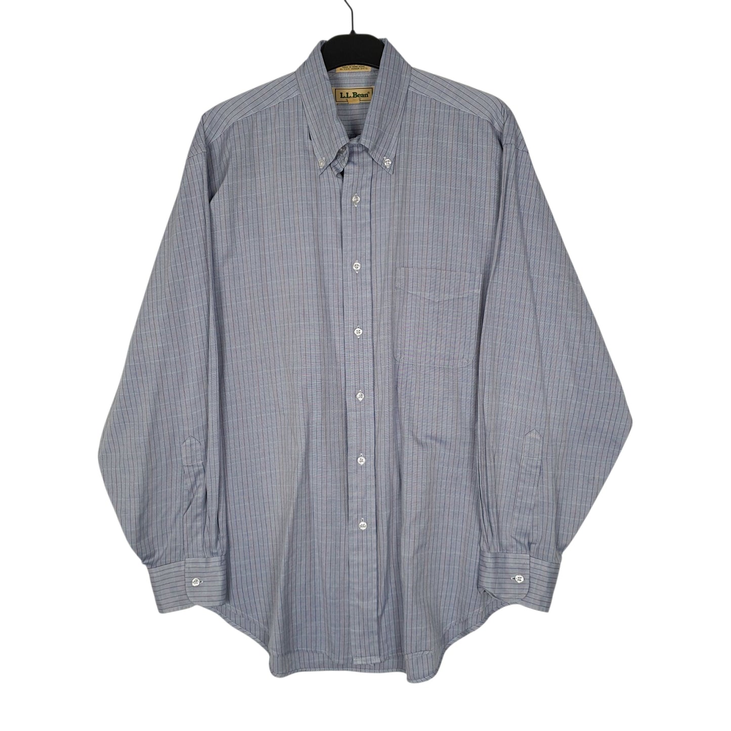 Mens Blue L.L.Bean Vintage 90s Long Sleeve Shirt
