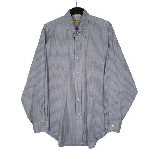 Mens Blue L.L.Bean Vintage 90s Long Sleeve Shirt