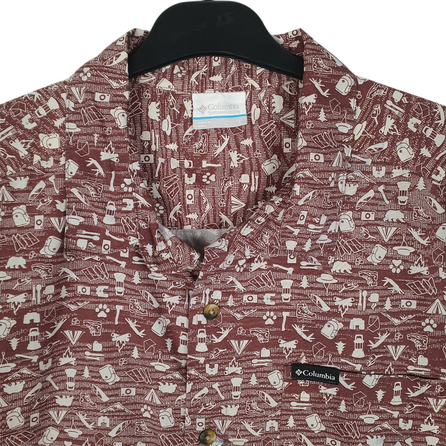 Mens Burgundy Columbia Sportswear Company   Shirt
