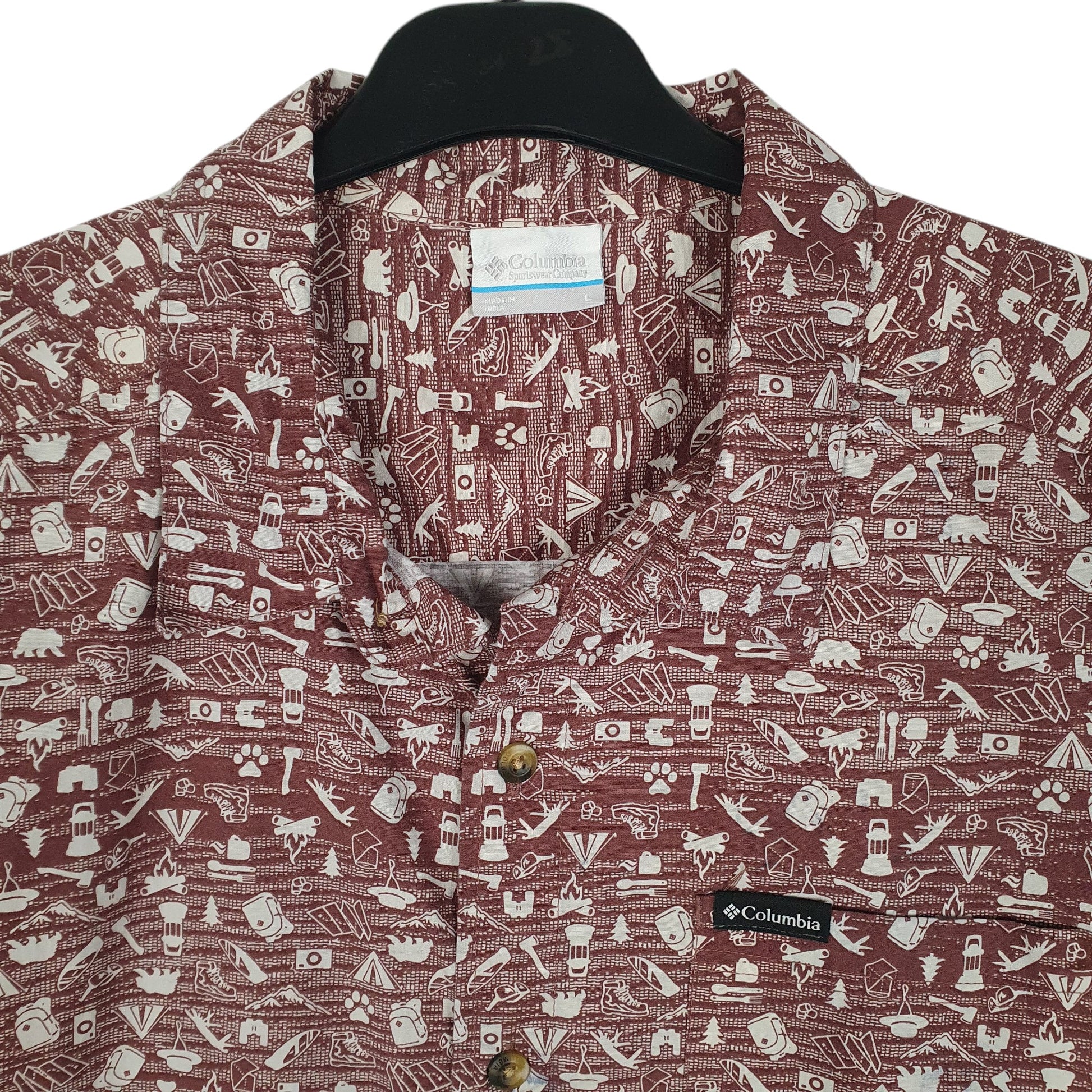 Mens Burgundy Columbia Sportswear Company   Shirt