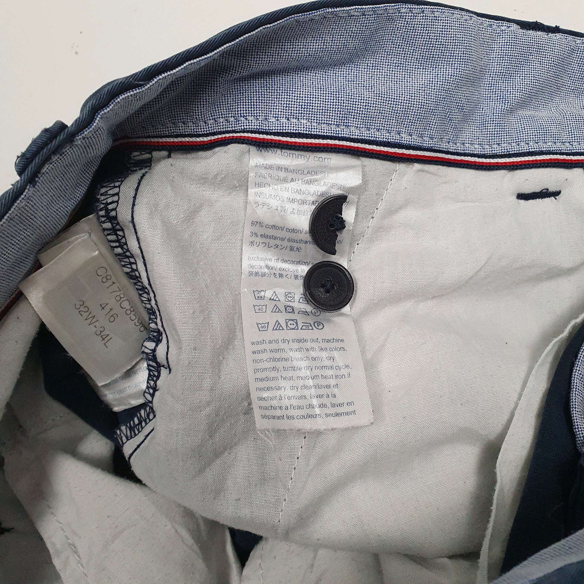 Mens Navy Tommy Hilfiger Slim  Shorts