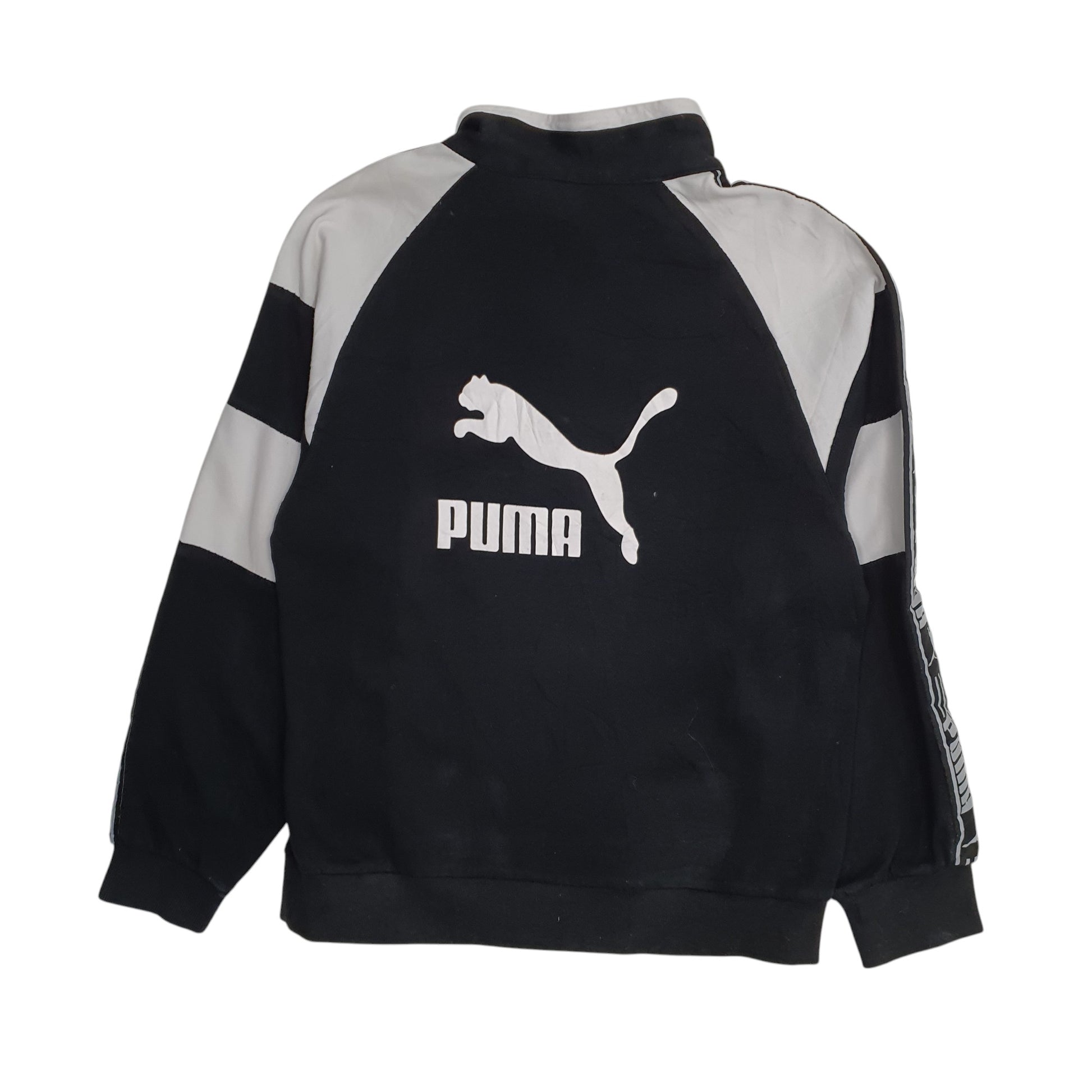 Mens Black Puma  Quarter Zip Jumper