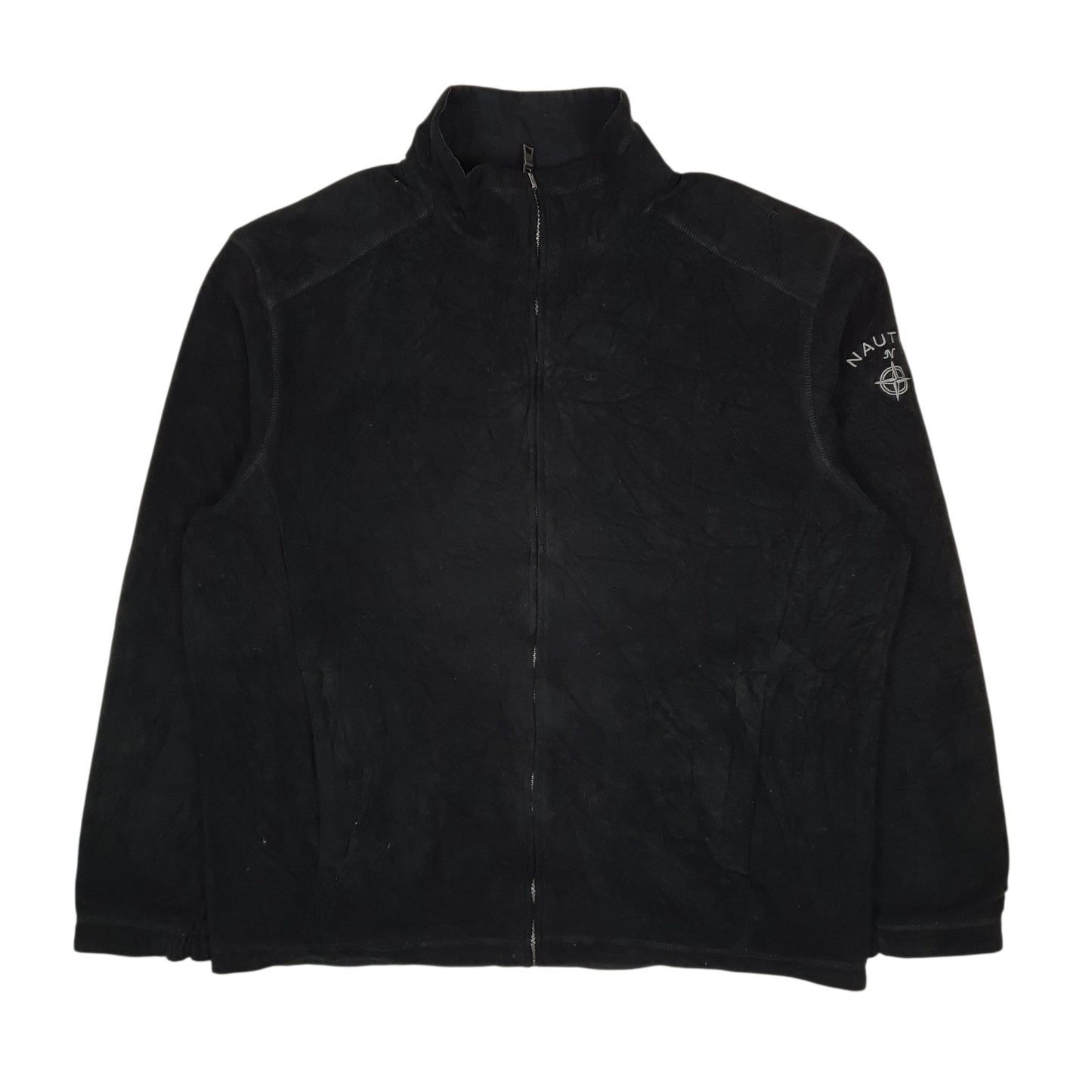 Mens Black Nautica Reversible Fleece  Coat