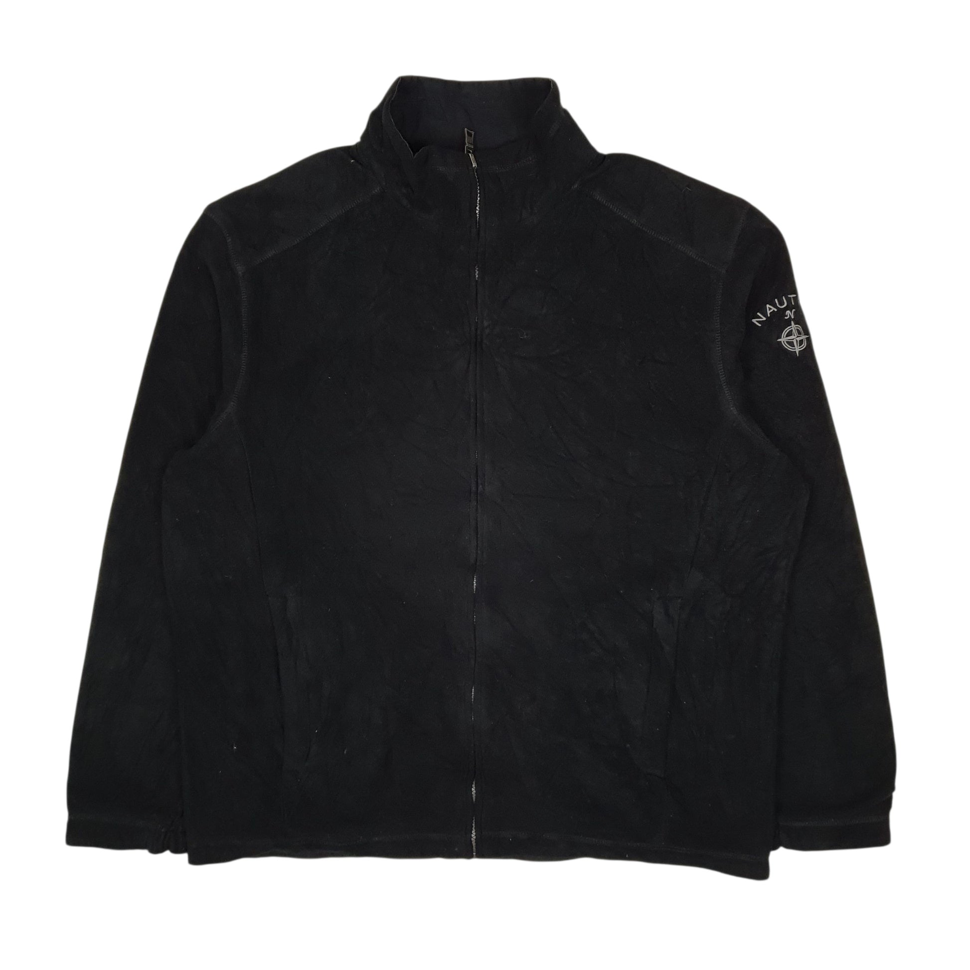 Mens Black Nautica Reversible Fleece  Coat