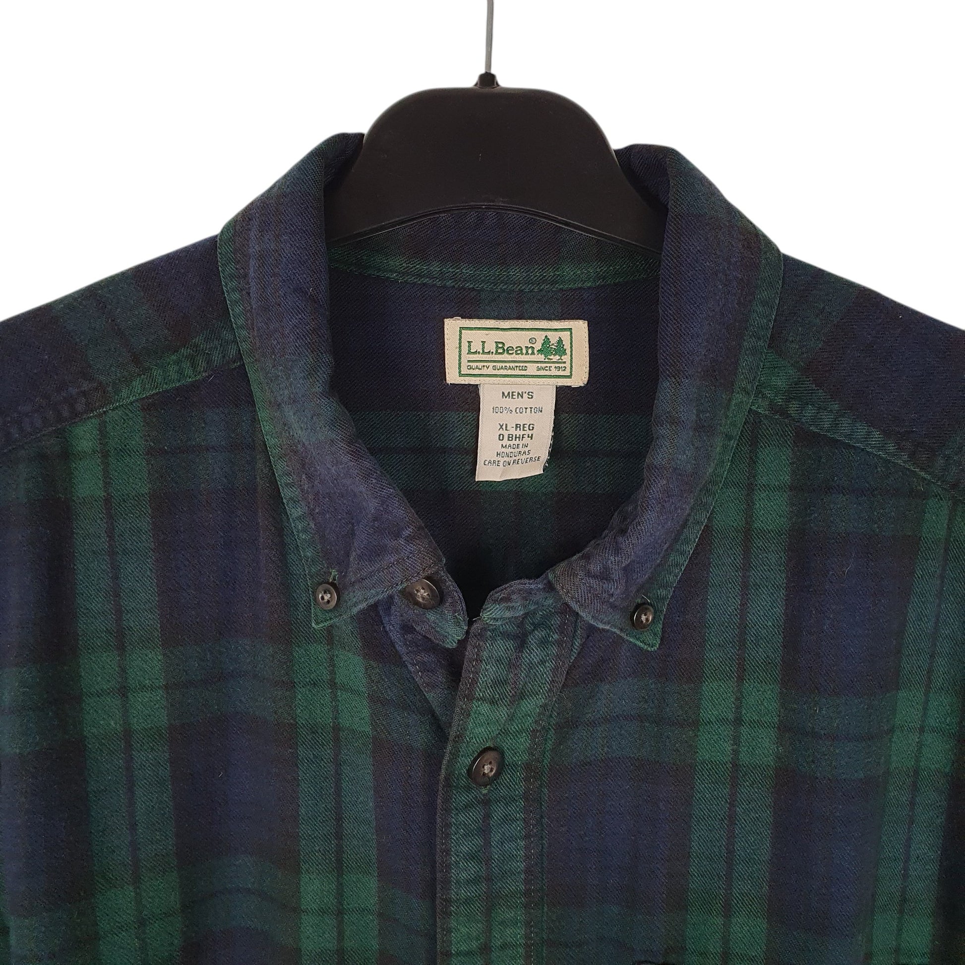 Mens Navy L.L.Bean Thick Flannel  Shirt