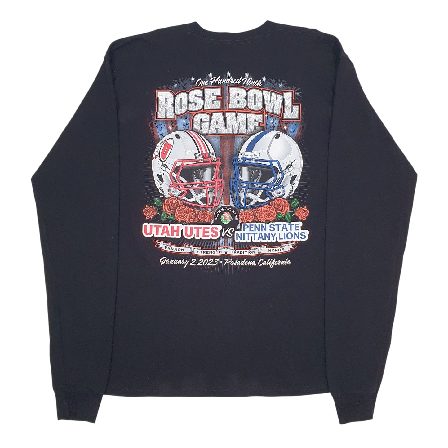 Mens Black Rose Bowl Game Utah Utes Nittany Lions  T Shirt