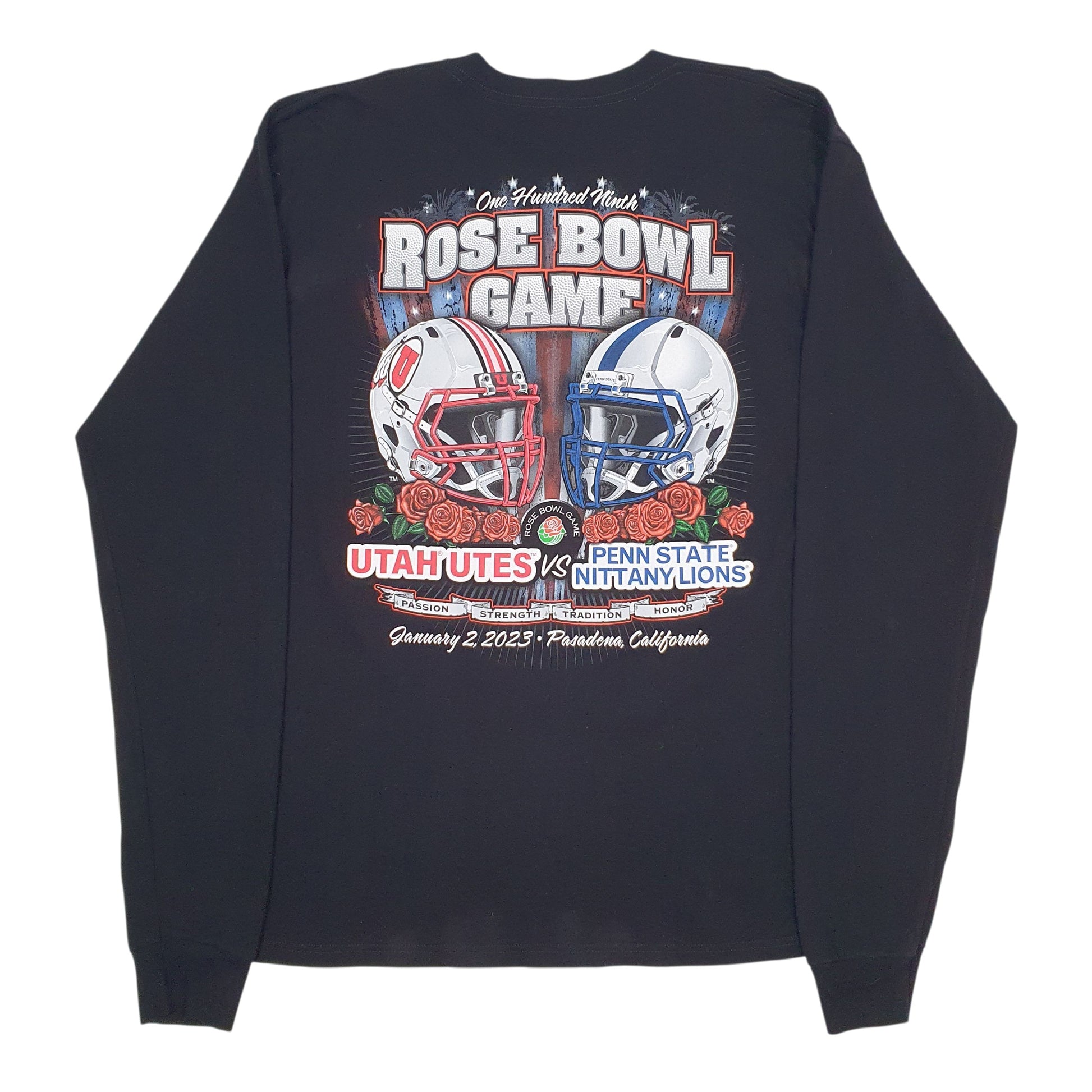 Mens Black Rose Bowl Game Utah Utes Nittany Lions  T Shirt