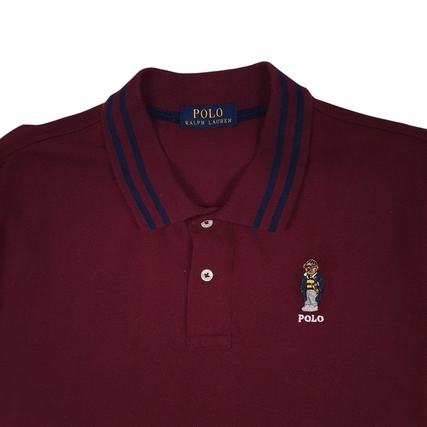 Mens Burgundy Polo Ralph Lauren Polo Bear  Polo Shirt