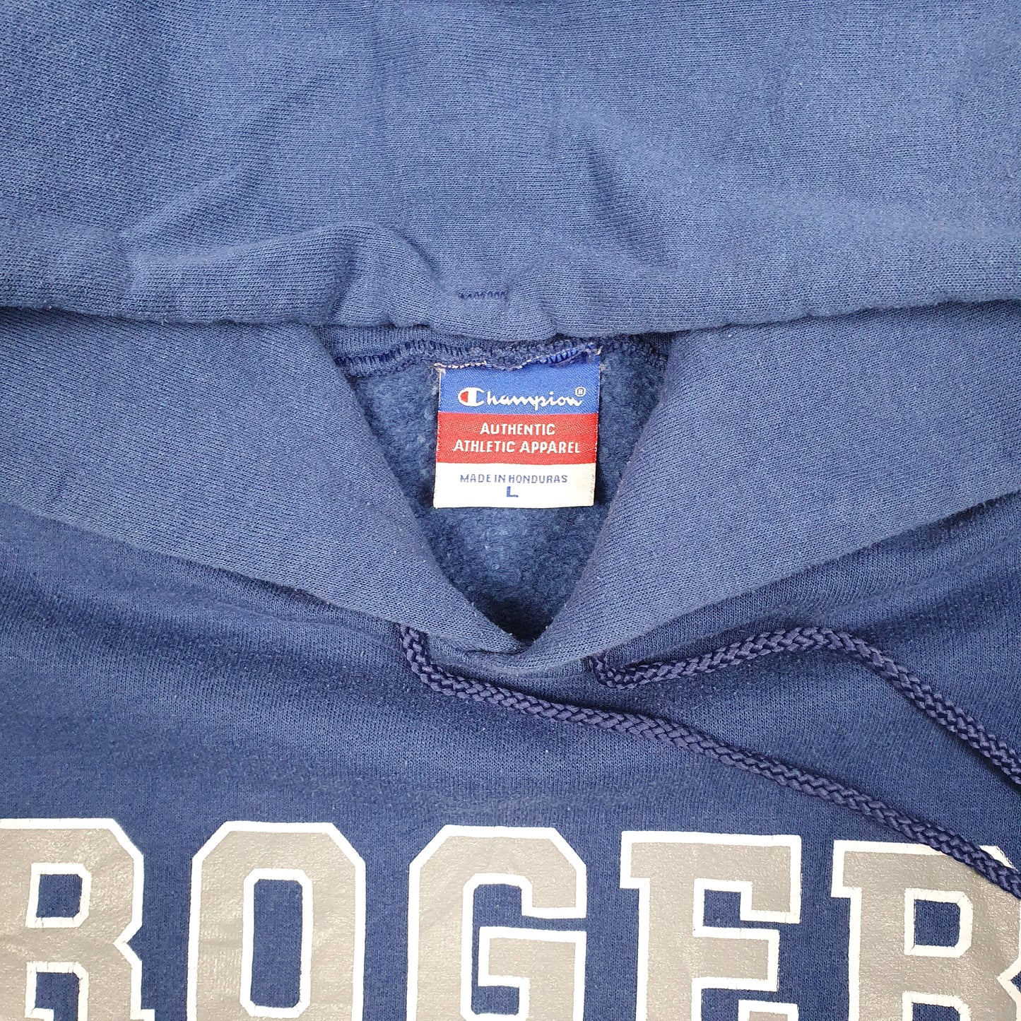Mens Blue Champion Vintage 00s Hoodie Jumper
