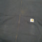 Mens Black Carhartt Hoodie Quilt Lined Jacket Full Zip Jumper